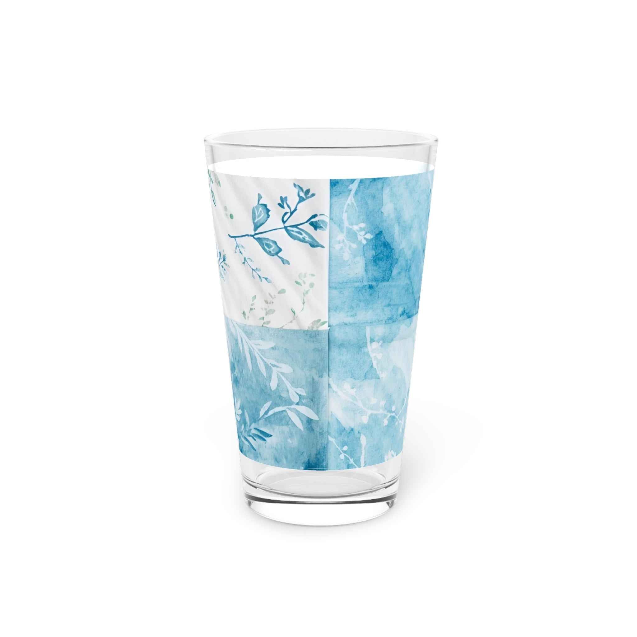 Floral Watercolor Pint Glass - 16oz Decorative Drinkware